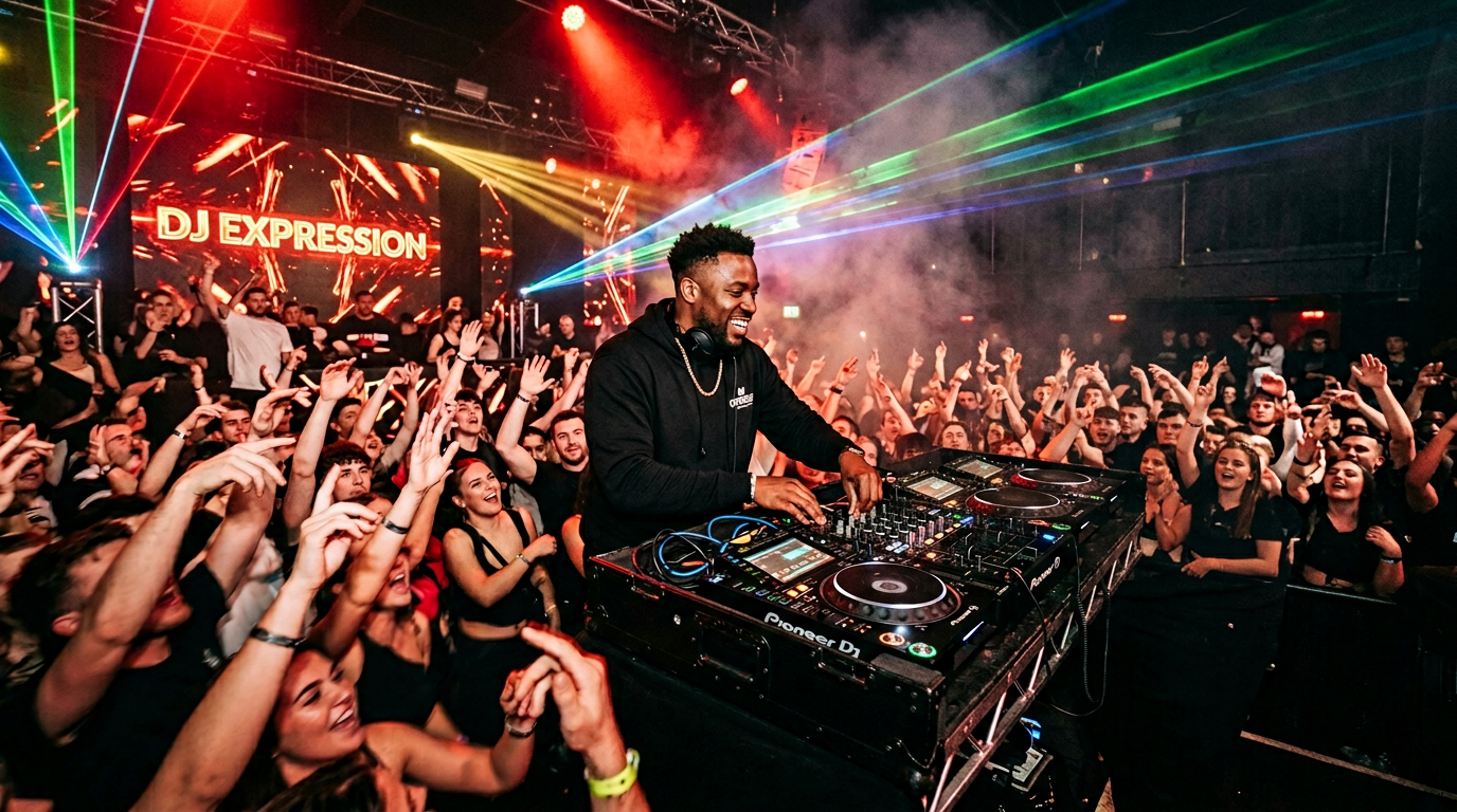 DJ Expression headlining a nightclub event